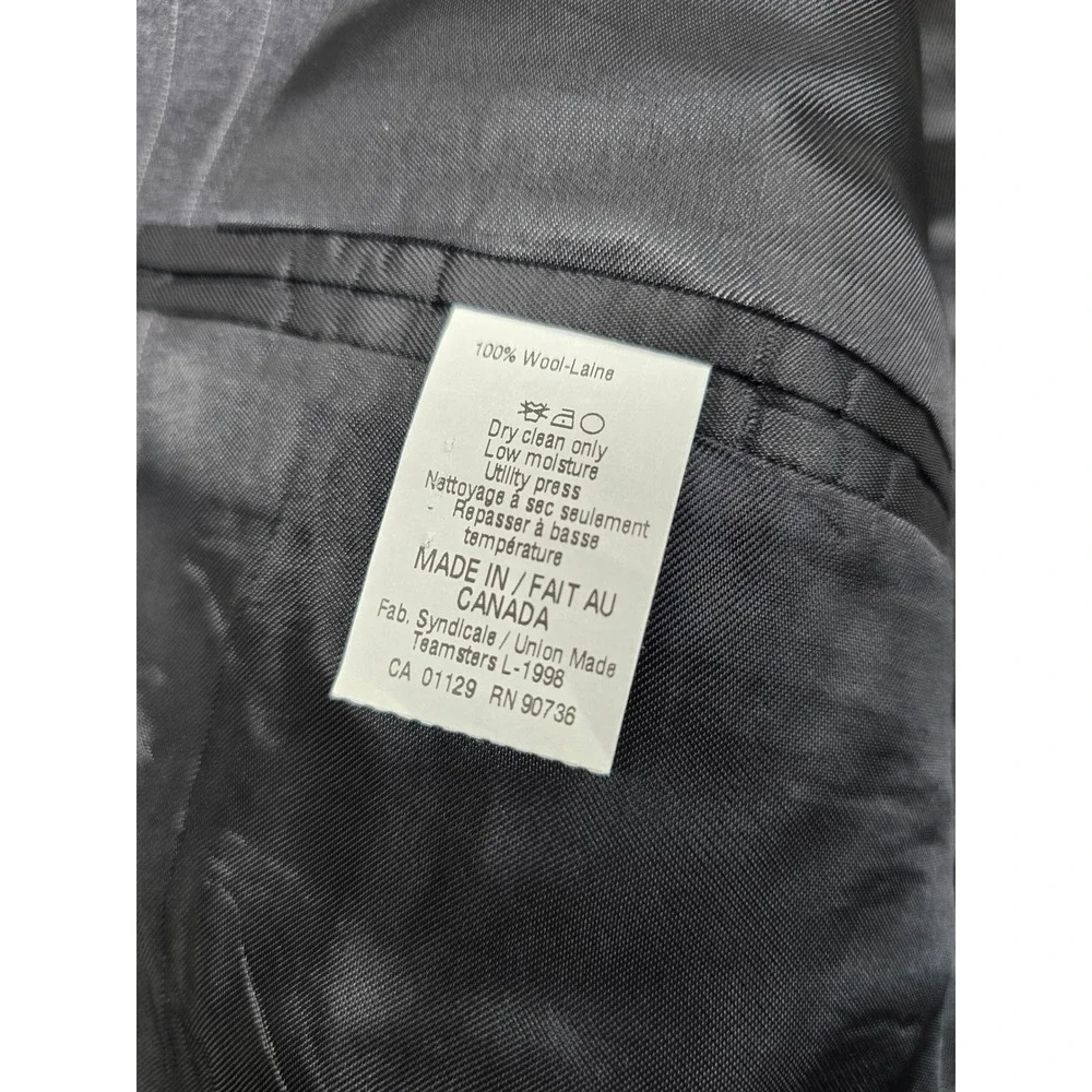 LRL‎ Ralph Lauren Pinstripe Suit Jacket Mens 41R 40 42 Grey 100% Wool Blazer